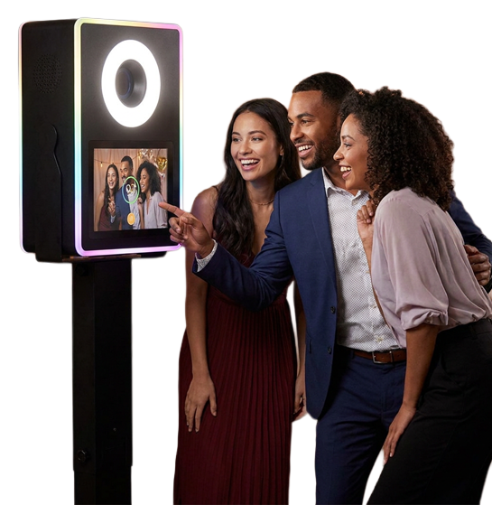POSE Classic Glam photo booth with guests at an Orange County corporate event